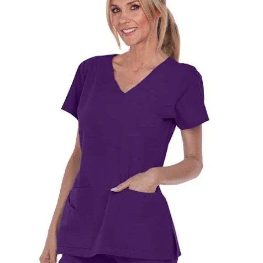 Grey's Anatomy Signature 3 Pocket Wrap Detail Scrub Top